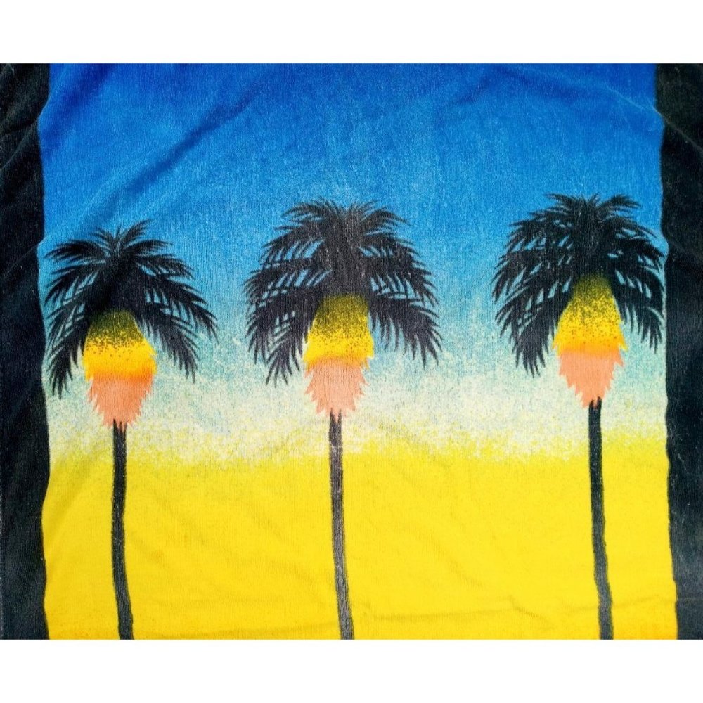 Vintage Beach Towel Surf Palm Trees Ocean Classic Car Chevy Bel Air Seven Seas - Picture 4 of 10